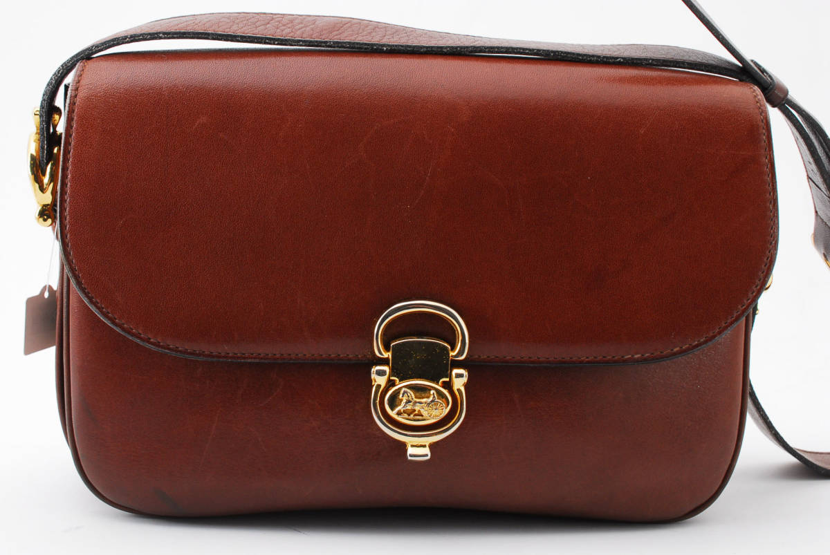 【1円スタート】CELINE ヴィンテージ セリーヌ レザー ショルダーバッグ 斜めかけバッグ ロゴ クラシックボックス 馬車 22-6974 レザー セリーヌ ショルダーバッグ - 美品 bag