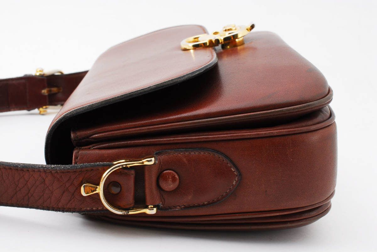 【1円スタート】CELINE ヴィンテージ セリーヌ レザー ショルダーバッグ 斜めかけバッグ ロゴ クラシックボックス 馬車 22-6974 レザー セリーヌ ショルダーバッグ - 美品 bag