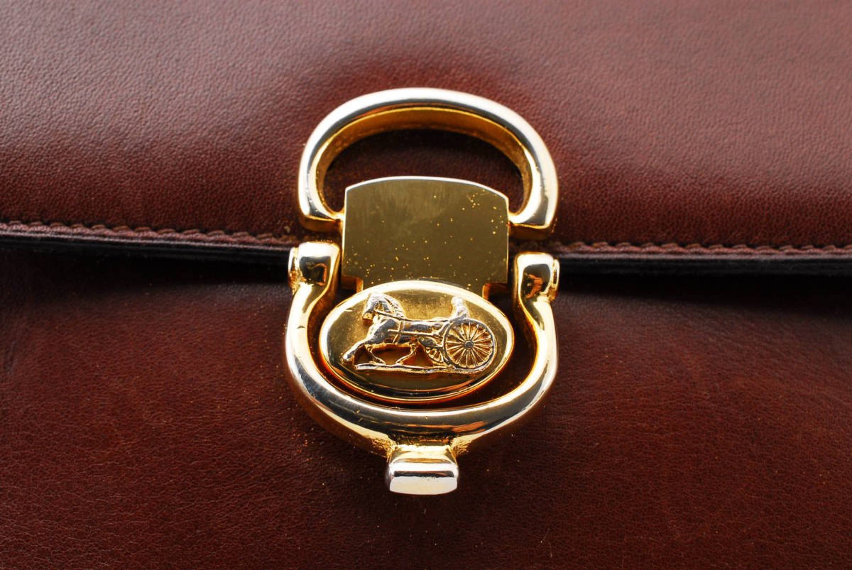 【1円スタート】CELINE ヴィンテージ セリーヌ レザー ショルダーバッグ 斜めかけバッグ ロゴ クラシックボックス 馬車 22-6974 レザー セリーヌ ショルダーバッグ - 美品 bag