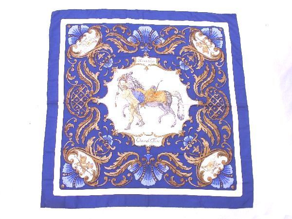 赤字超特価，正規品 1円 HERMES エルメス Cheval jurc トルコの馬 カレ90 シルク100% スカーフ ストール ブルー系&times;マルチカラー AE5849hN(スカーフ)｜売買されたオークション情報、yahooの商品情報をアーカイブ公開 - 服飾小物