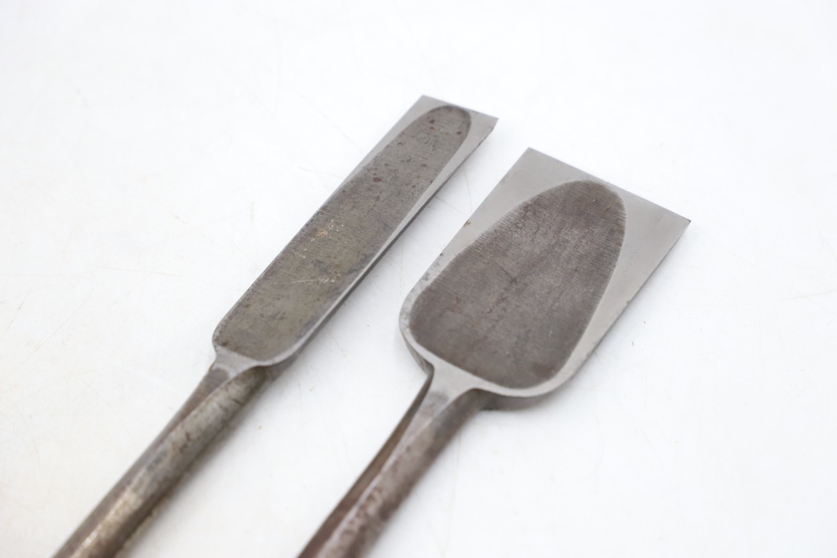 利成銘 突き鑿 刃幅 24mm/49mm 全長60cm前後 2本まとめて のみ ノミ 