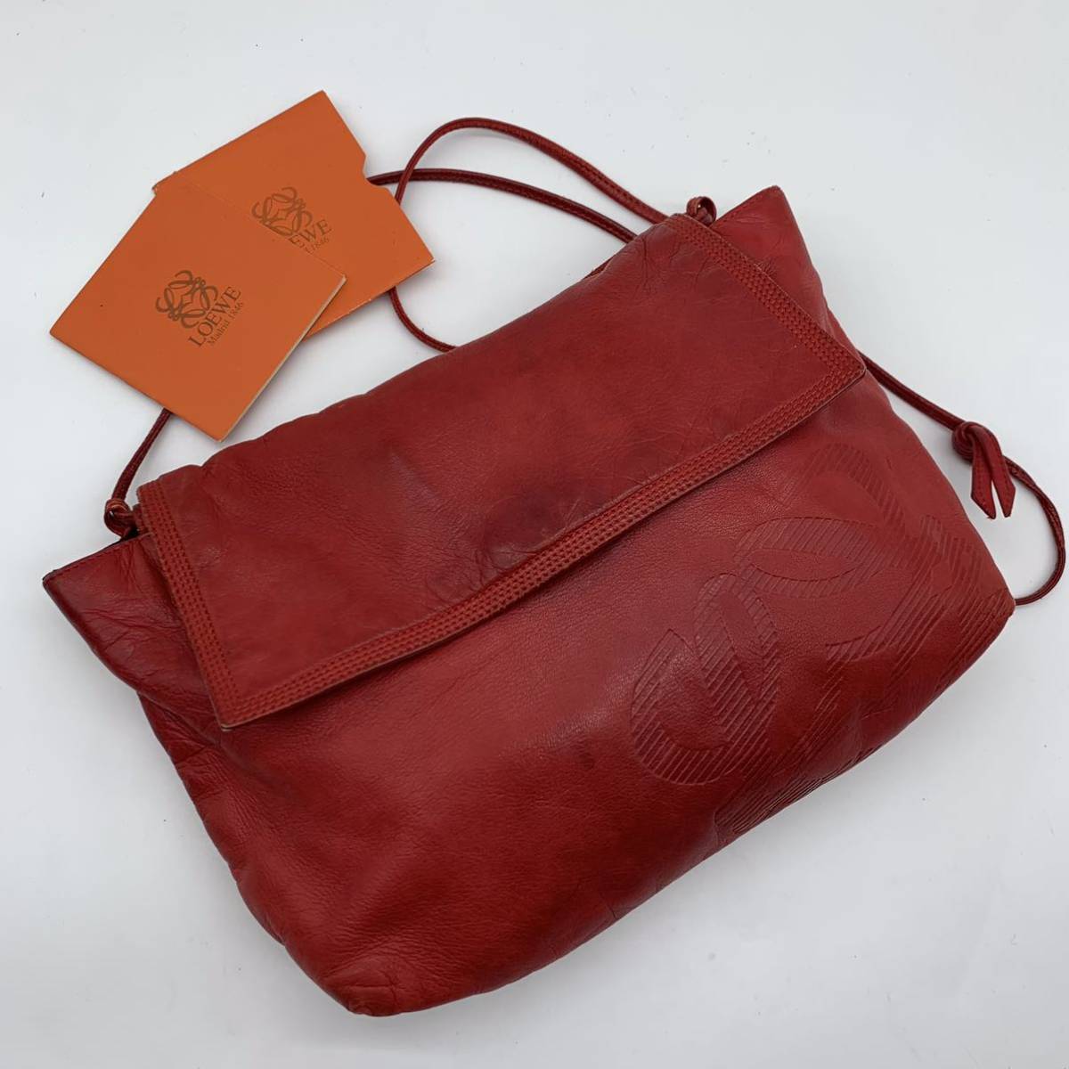 希少！ロエベ ショルダーバッグ レザー アナグラム LOEWE 肩掛けカバン 