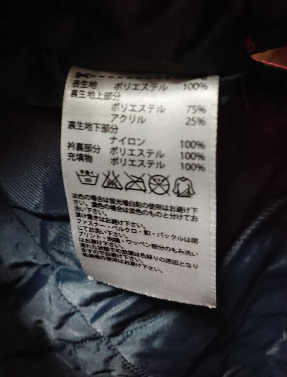 ☆アディダス☆ベンチコート 裏ボア☆130☆黒×ピンク☆フード取り外し可☆傷あり_6