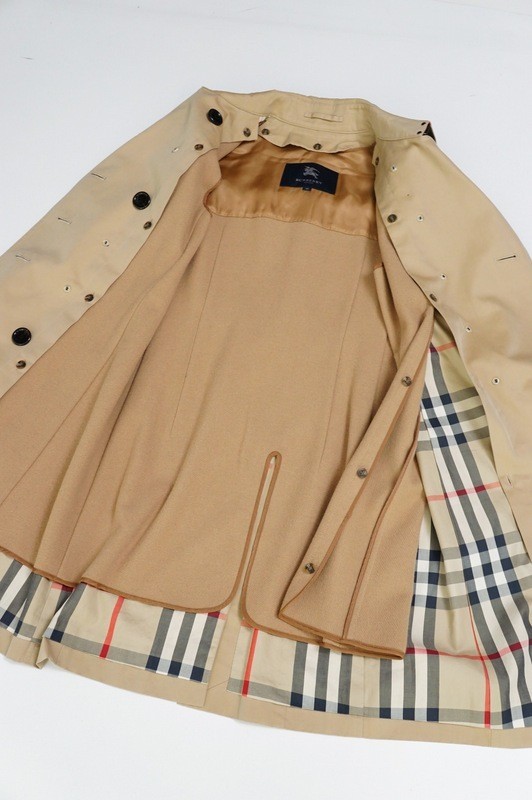 TF0996○バーバリー/BURBERRY LONDON*コットン*ギャバジン*ウールライナー/着脱可*裏ノバチェック柄*トレンチコート*サイズ40*ベージュ Burberry London BURBERRY Button-Down Thornaby 6&frasl;L