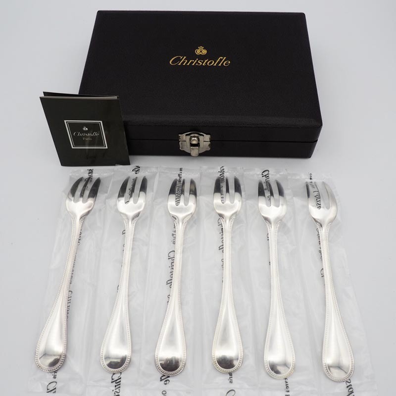 未開封】 クリストフル パール ケーキフォーク 16cm 6本 Christofle