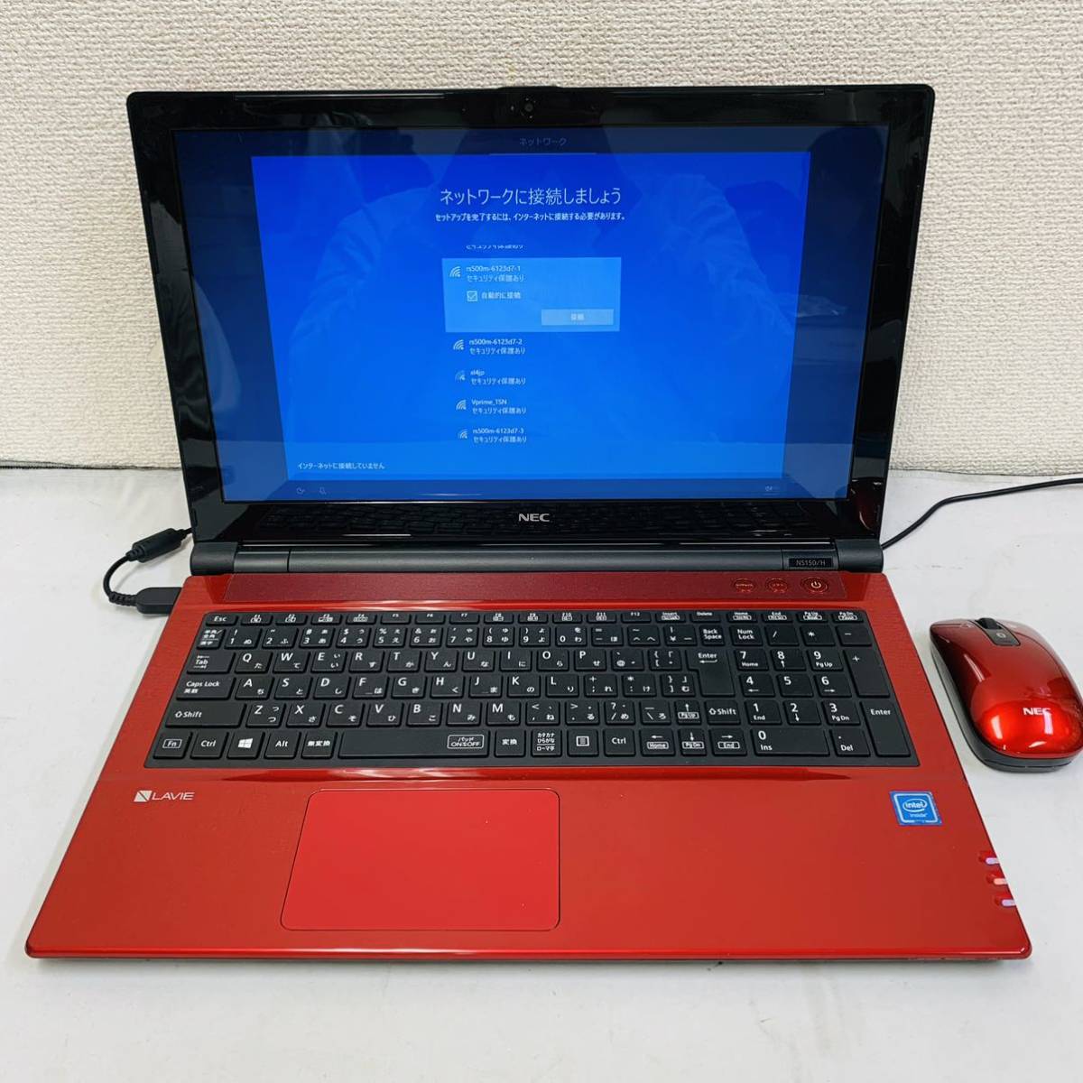NEC LAVIE PC-NS150HAR 充電器付き 動作確認済み NEC Lavie Note Standard NS150/HAR Celeron 3865U 4GB 1TB レッド