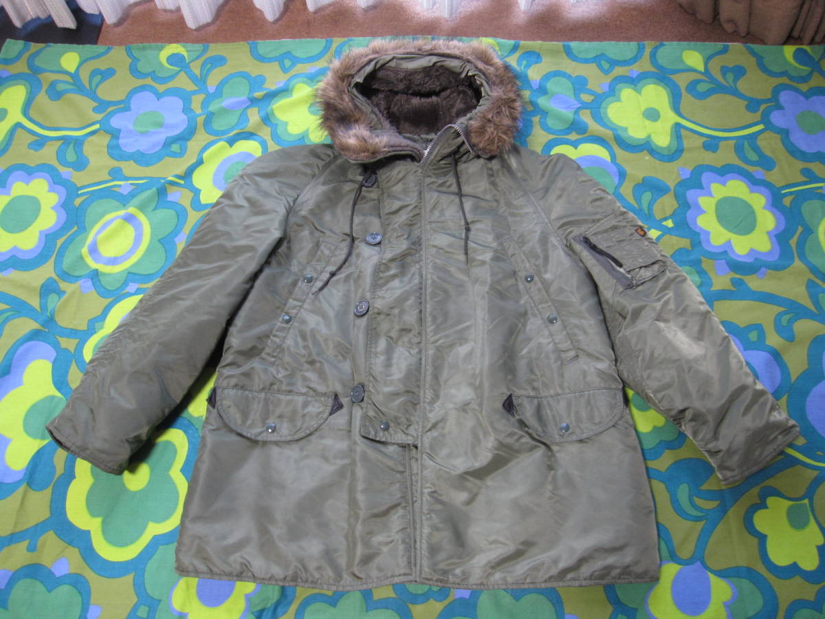 N-3B ALPHA アルファ サイズL MADE IN USA カーキ USEDキレイ フライト 