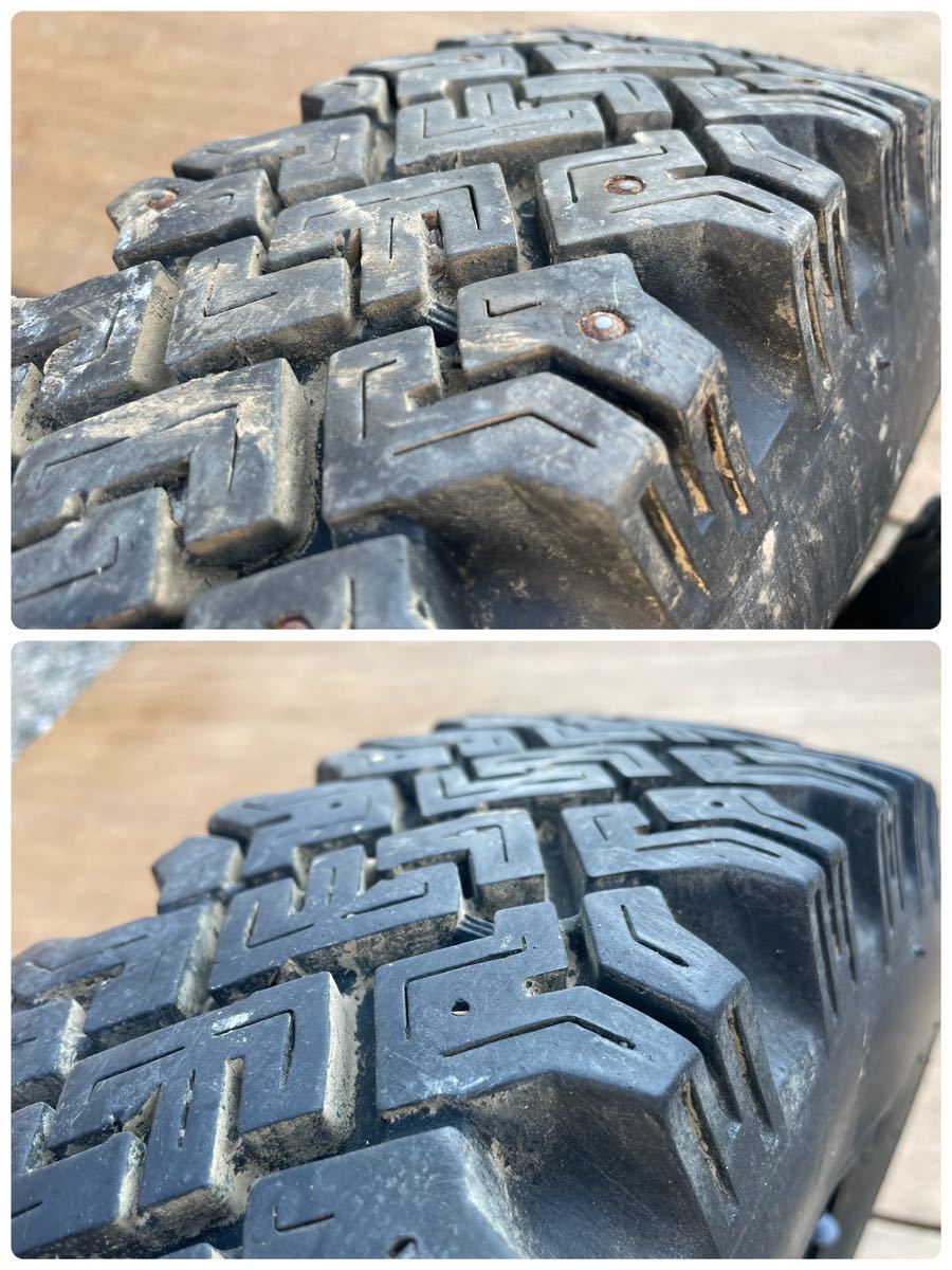スパイクタイヤ 6.00×12 12インチ ホイール付き 鉄ホイール