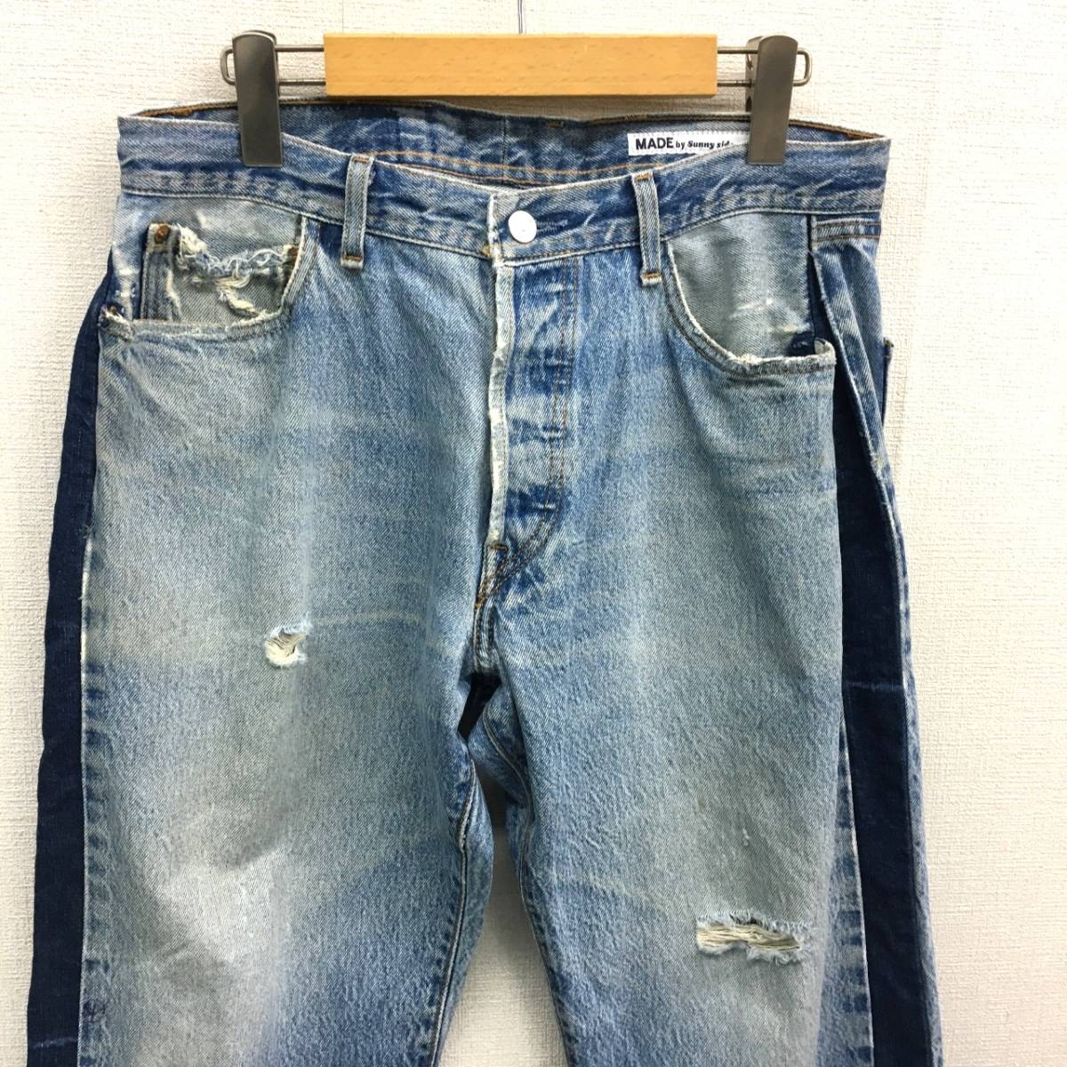 KZ5248★MADE by Sunny side up : ヴィンテージLevi's リメイクデニム★3★インディゴブルー サニーサイドアップ Up Sunny Side Make - Sauce