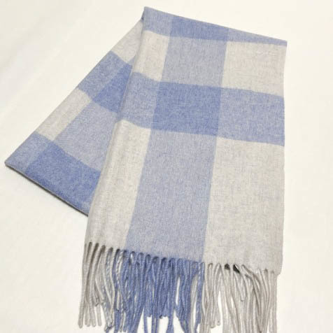 新品✨LANVIN カシミヤ混 大判ストール ラメ 春色 洗える 水色 新品