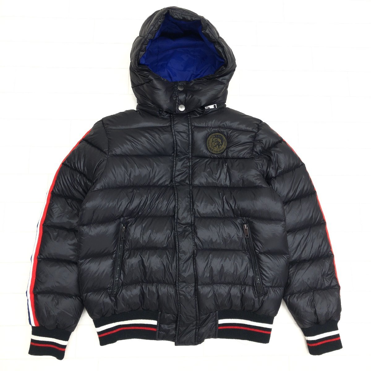 DIESEL フード付きダウンジャケット 黒 サイズ：XL ブラック 週末