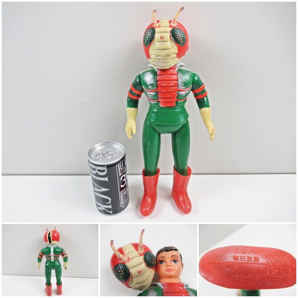 Yahoo!オークション - 旧バンダイ 仮面ライダーV3 面取れソフビ