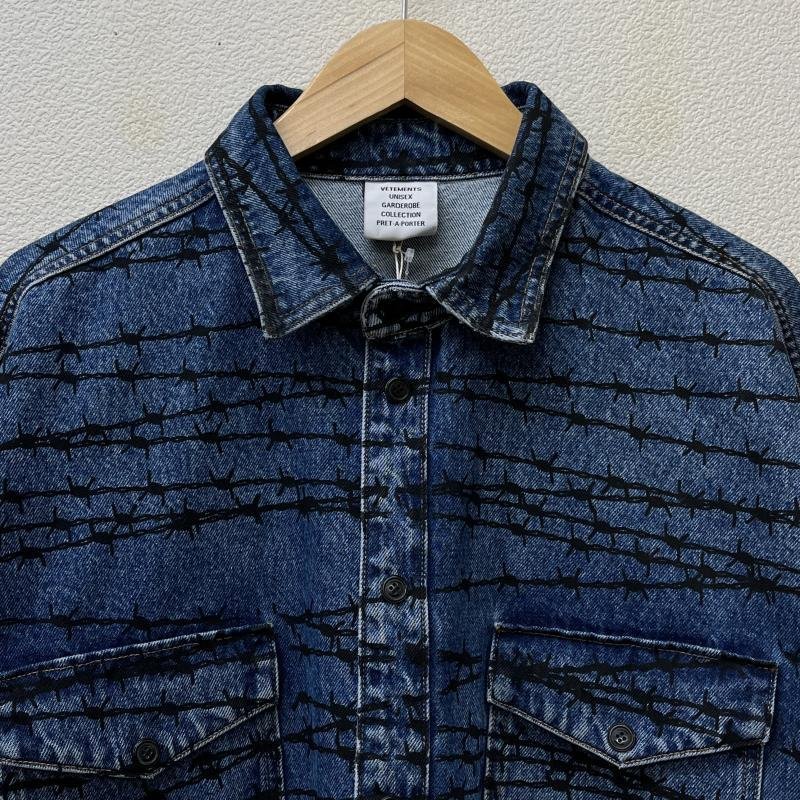ヴェトモン UA52SH940B WIRED DENIM SHIRT 有刺鉄線柄 ワイヤー デニム 