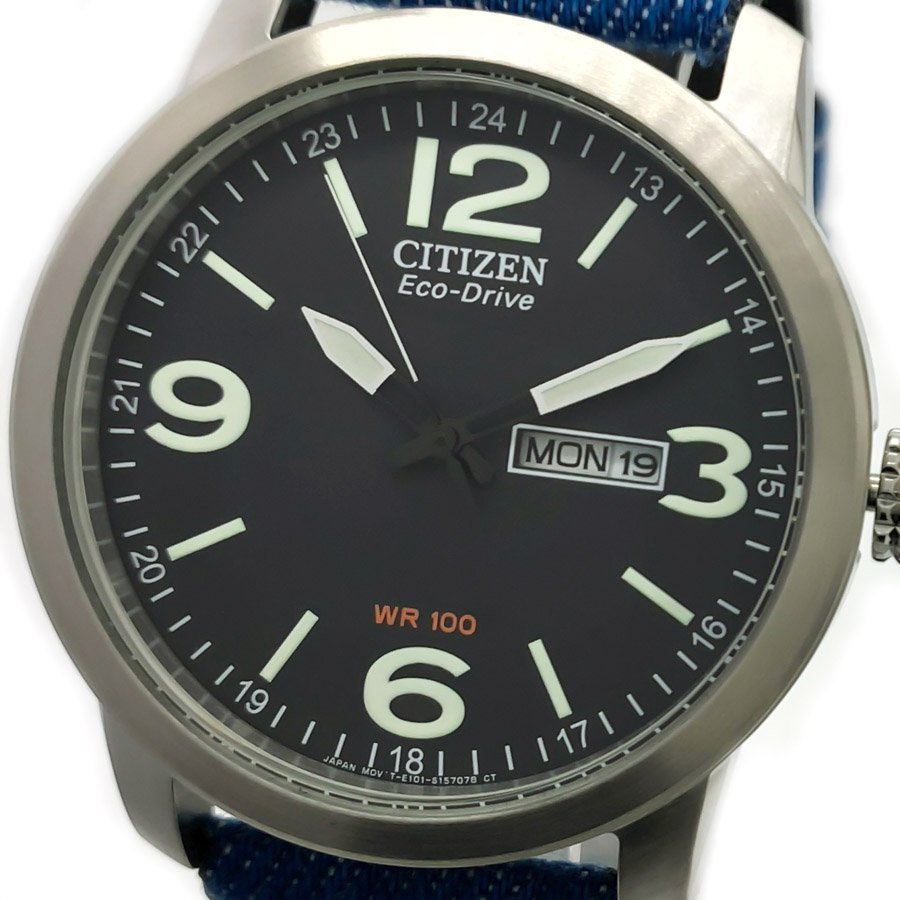 Citizen Eco-drive腕時計 ブラック 1円 新品正規品】【岡山デニム】限定モデルCITIZENシチズンEco-Drive