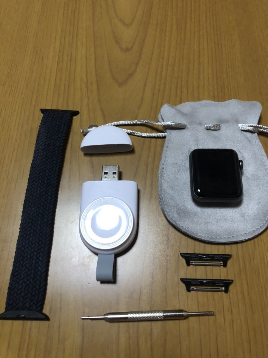 おまけ付き】Apple Watch Series 3 スペースグレイ 38mm本体、ベルト