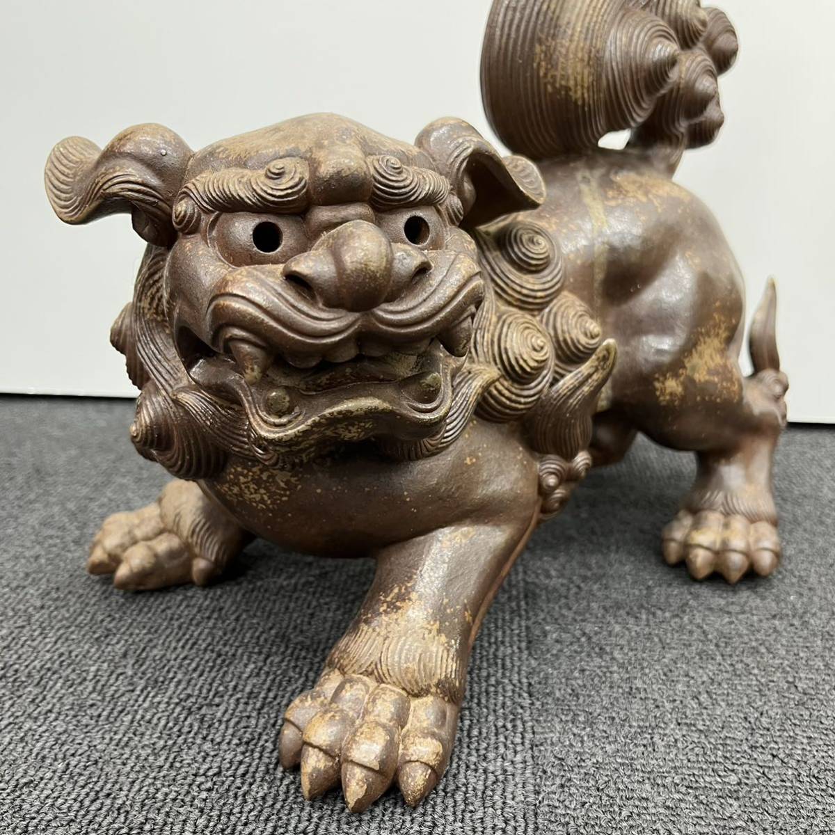 備前焼 在名あり 獅子 狛犬 置物 古美術 縁起物