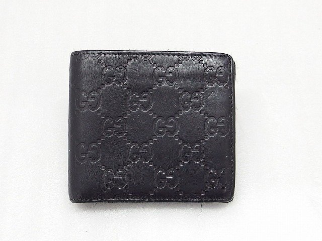 GUCCI グッチ 長財布 シマ ラウンドジップ ファスナー 黒 ブラック