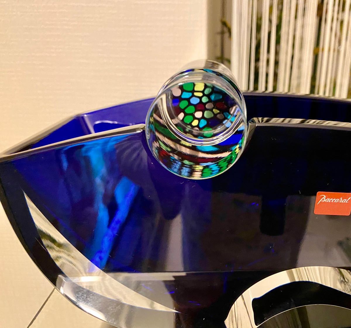 希少 廃盤品 バカラ フラワーベース オセアニア コバルトブルー 花瓶 