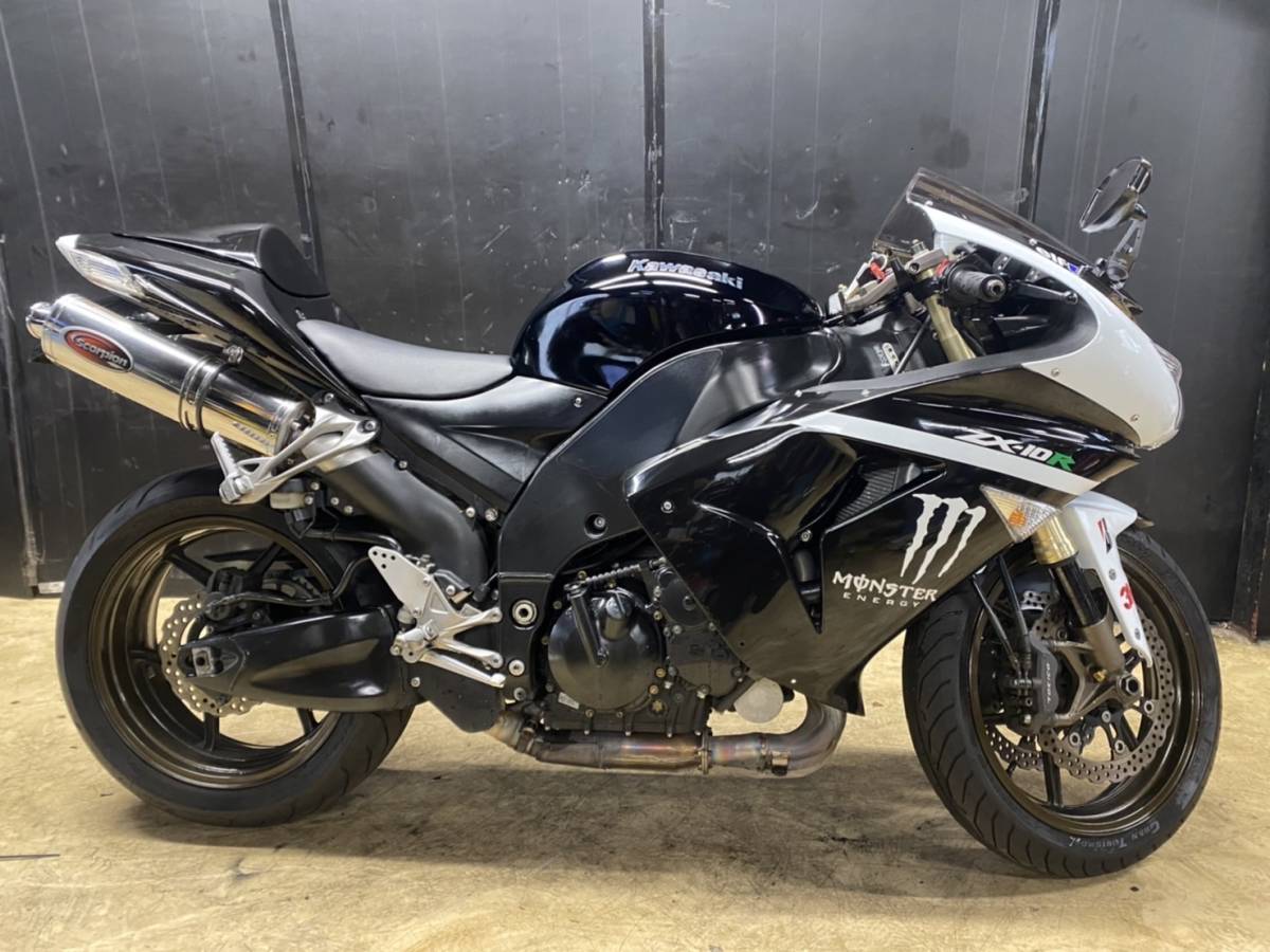 画像確認 カワサキ ZX-10R ZXT00D 83178㎞ エンジン実働 1000㏄ H19年式 検査R6