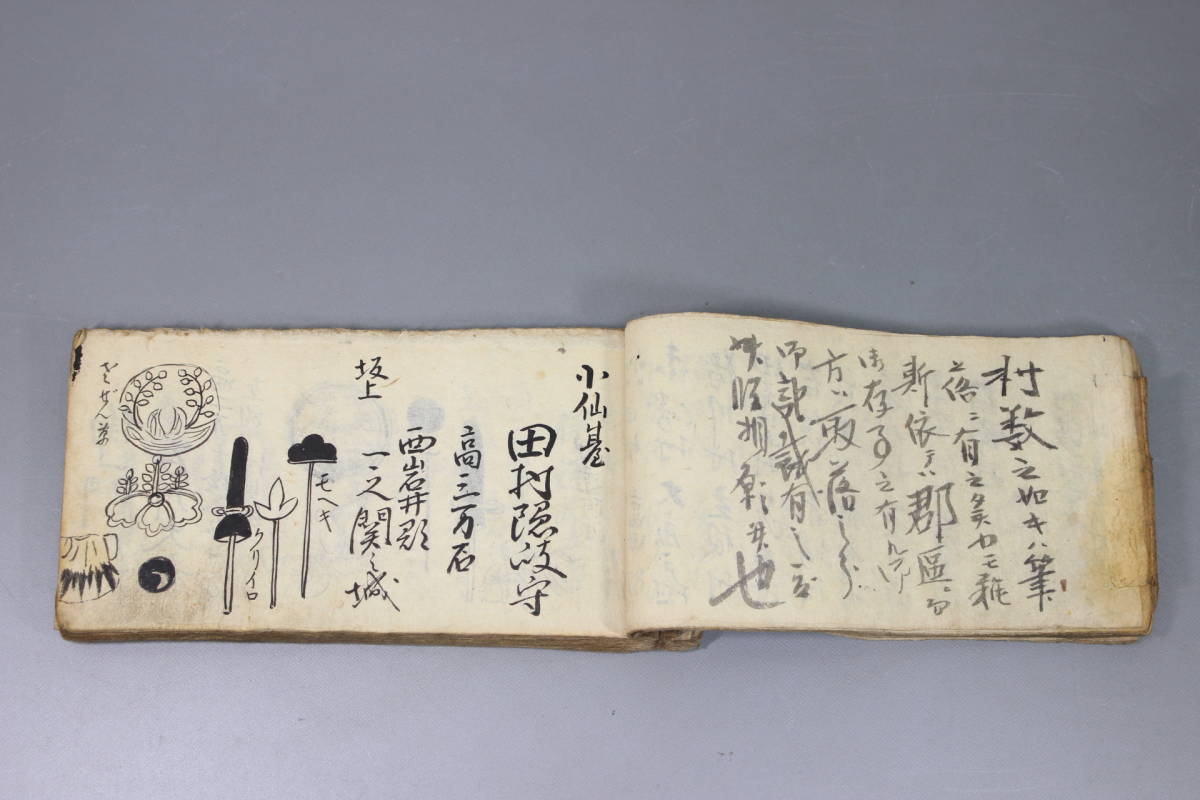 文久四年 肉筆 「仙台郡村集覚帳」 武鑑 大名 石高 家紋 江戸