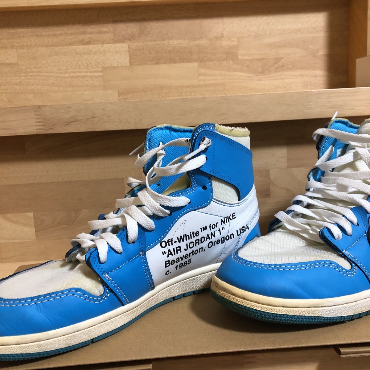 AIRJORDAN 1ハイオフホワイト×ナイキ×エアジョーダン．UNCホワイト 