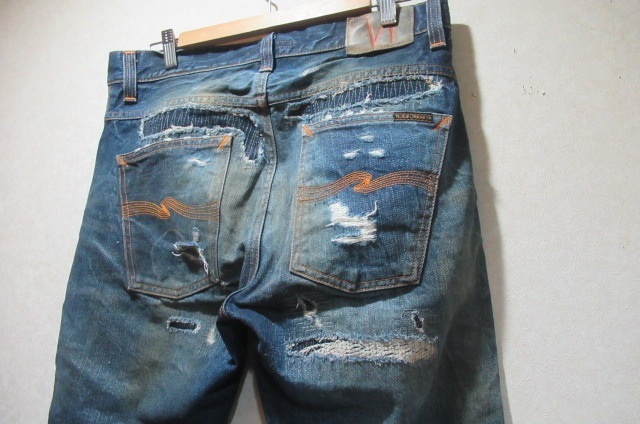 高級リメイクダメージ加工 NudieJeans ヌーディージーンズ 