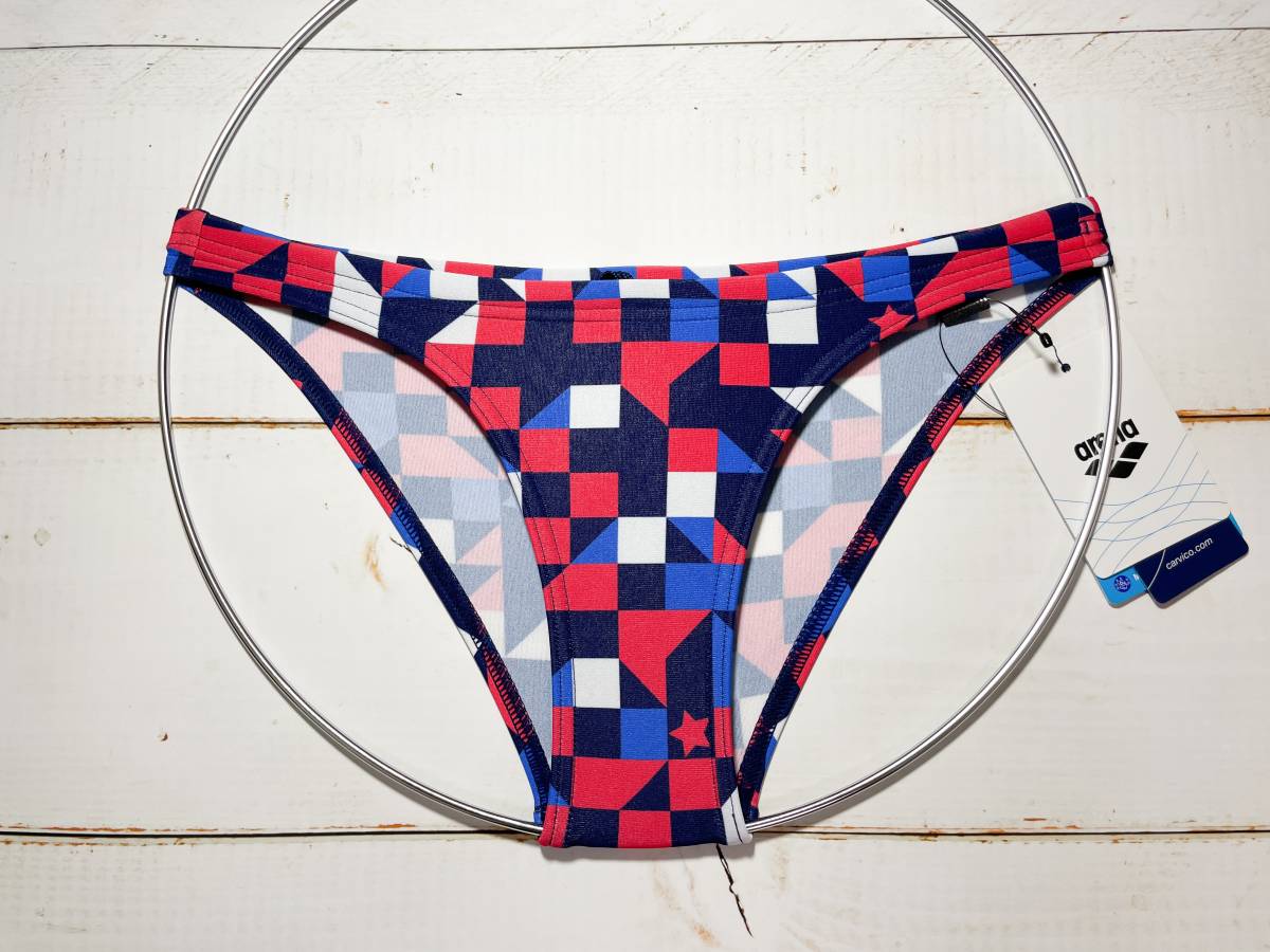 【即決】Arena アリーナ 女性用 ビーチバレー ビキニ ショーツ 水着 ブルマ USA Multi Navy 海外26 その2