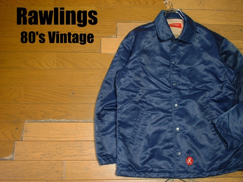 80sビンテージRawlingsブランケットライナーコーチジャケットMネイビー 