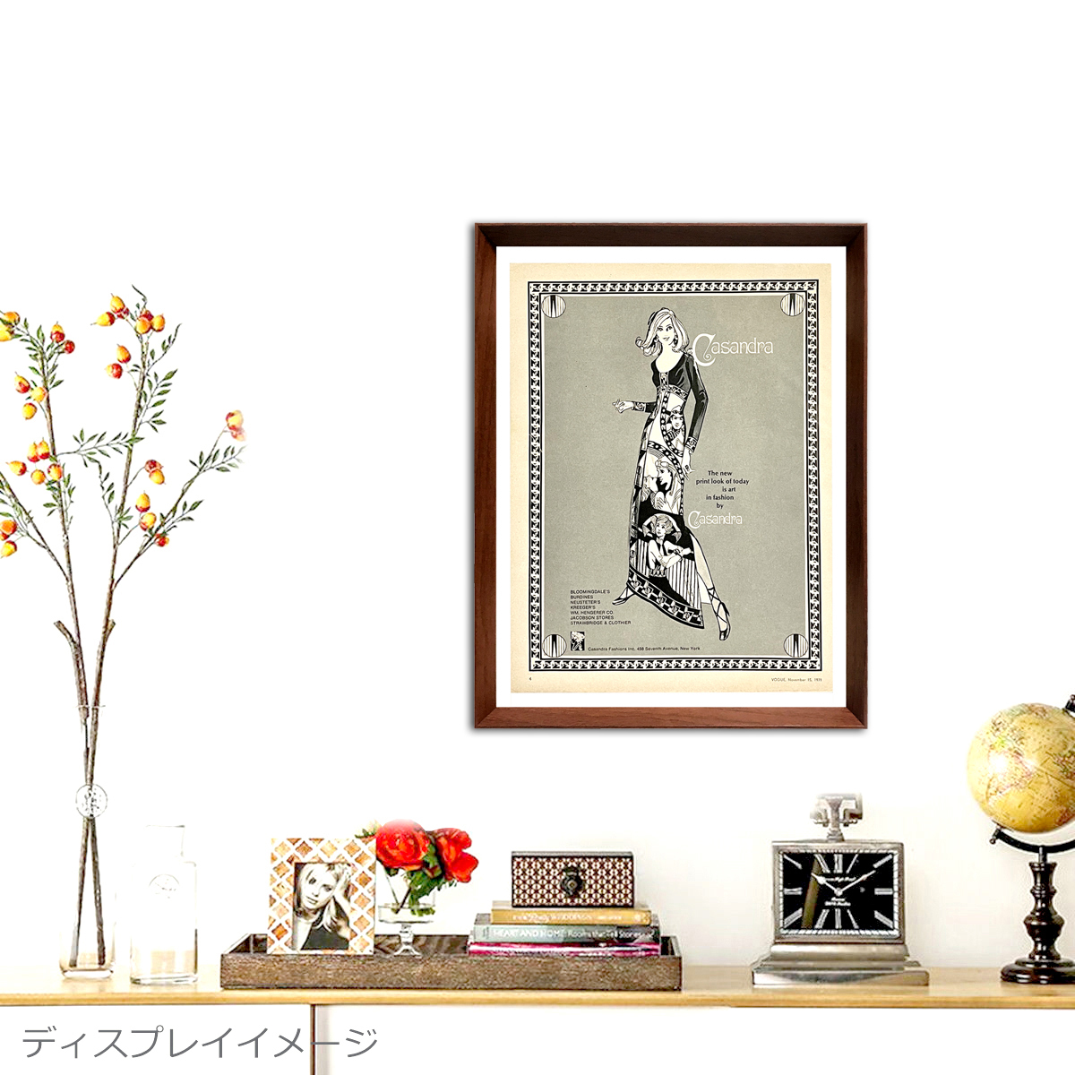 カサンドラ 1970年代 アメリカ ヴィンテージ 雑誌 広告 ポスター 額付  