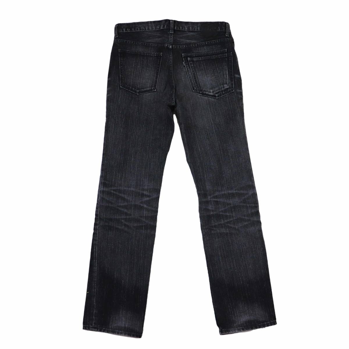 NUMBER (N)INE PAINタブ ハート レザーパッチ パンツ 5 デニム BLK 