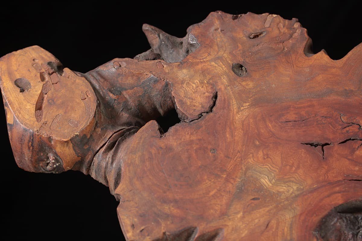 HX383 時代物 大振り 欅玉杢 無垢材 一枚板 敷板 幅75cm 重3.1kg