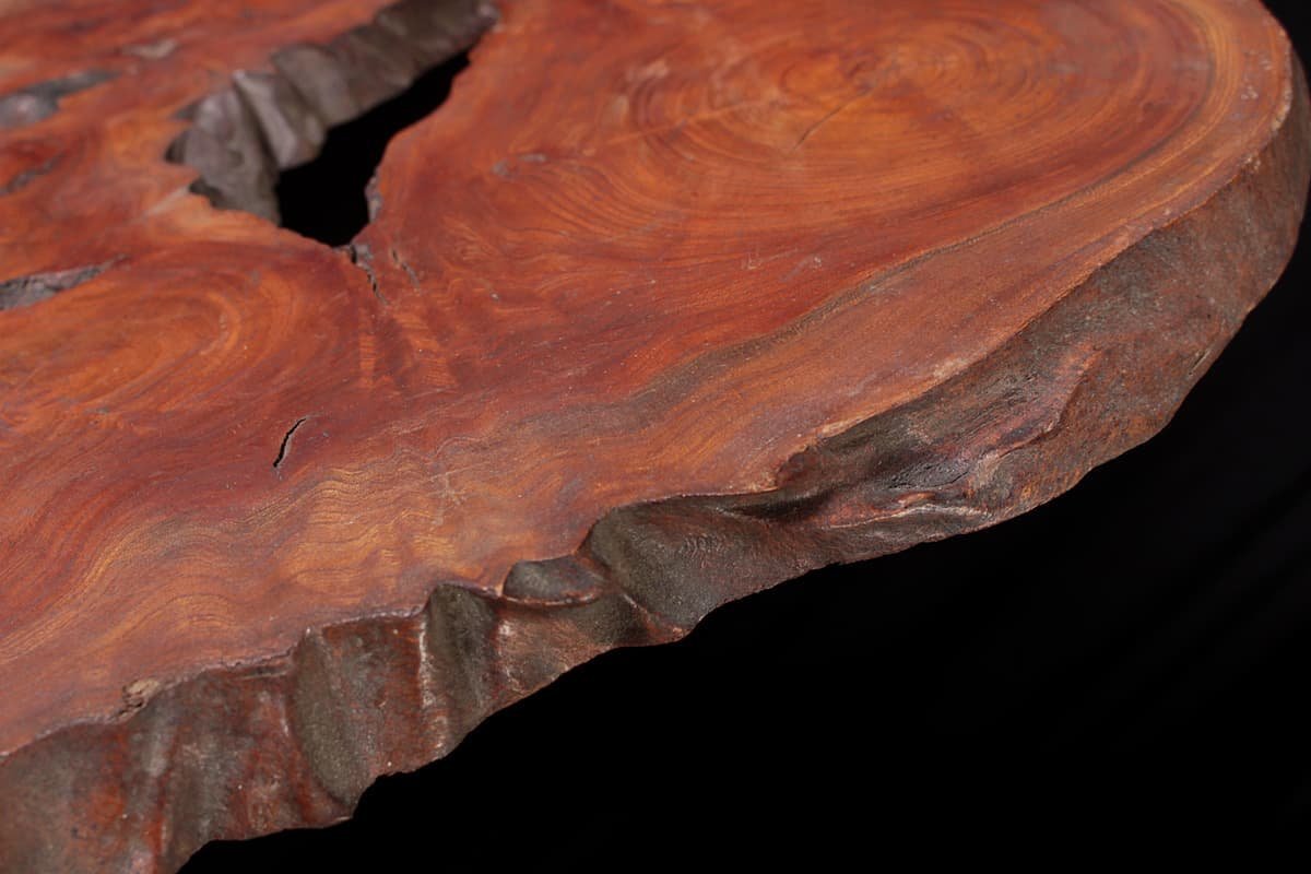 HX383 時代物 大振り 欅玉杢 無垢材 一枚板 敷板 幅75cm 重3.1kg