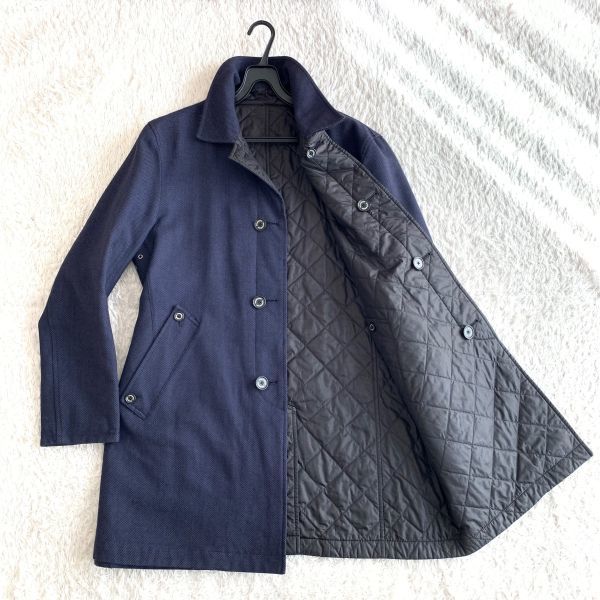  170 Mackintosh マッキントッシュ フィロソフィー ウール & 裏面中綿入りキルティング 刻印釦 比翼仕立て ステンカラー コート(XLサイズ以上)｜売買されたオークション情報、yahooの商品情報を XLサイズ以上