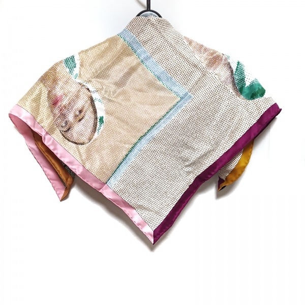 エルメス HERMES カレ70 イエロー×ブルー×マルチ regard de soie  