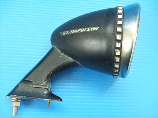 当時物 中古1個 カウル用 GTナポレオン ミラー 黒色 旧車 昭和カフェ