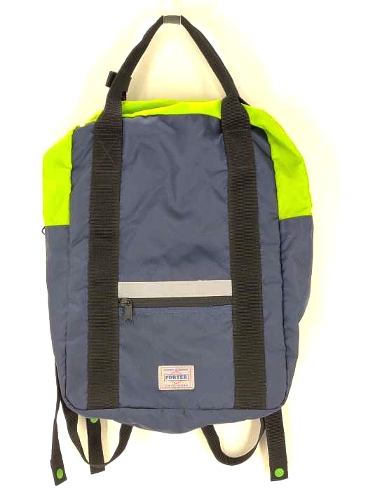 ポーター PORTER ハンドバッグメンズ リフレクターテープ バッグパック 青系 中古 古着 1616