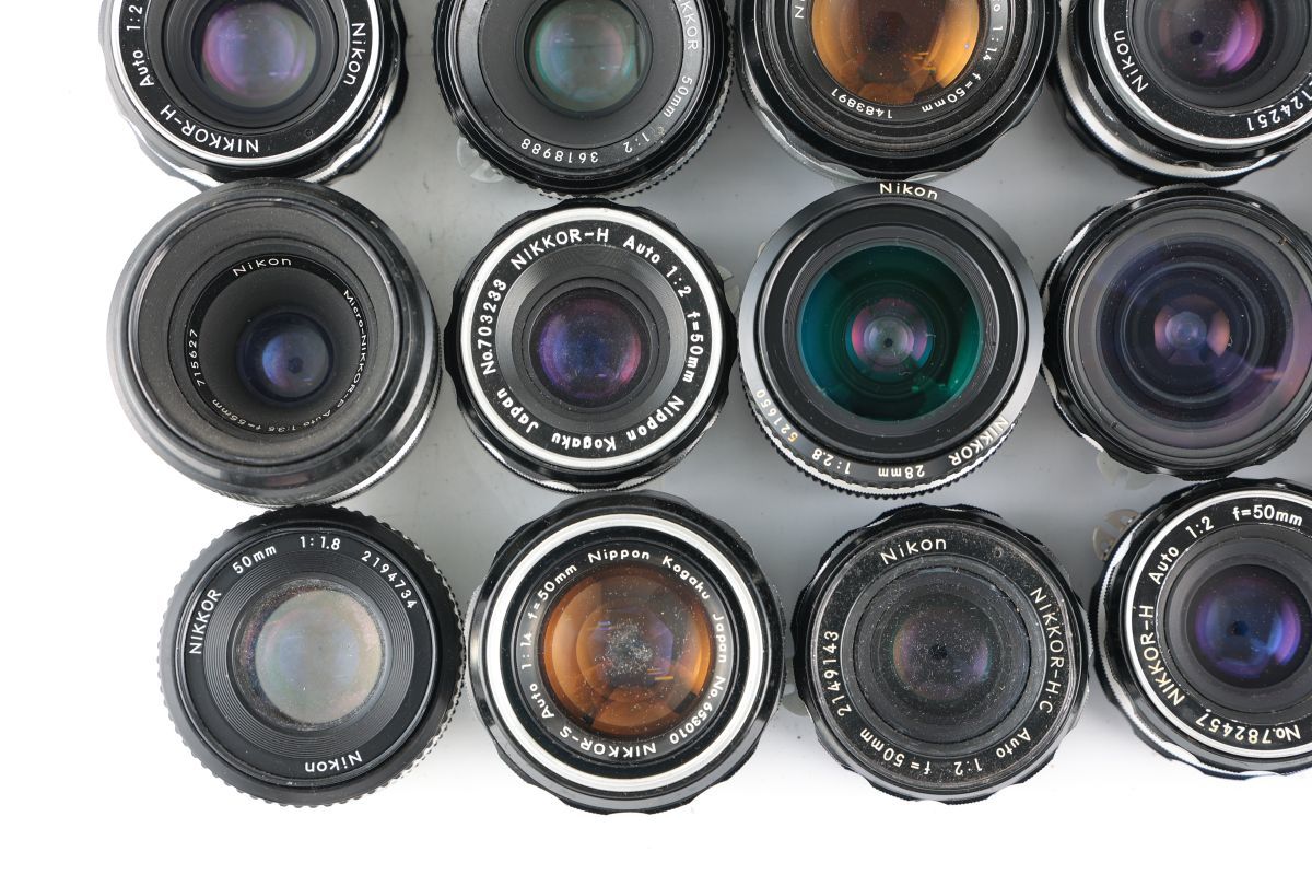 23462A 32 24点まとめ Nikon ニコン NIKKOR 50mm 28mm 105mm 他 単焦点レンズ まとめ まとめて 大量セット Auto 1:3.5 Nikon&frasl;ニコンF&frasl;フォトミック&frasl;③⑩&frasl;7232536&frasl;NIKKOR-H レンズキット（商品ID ニコン大三元 製品一覧