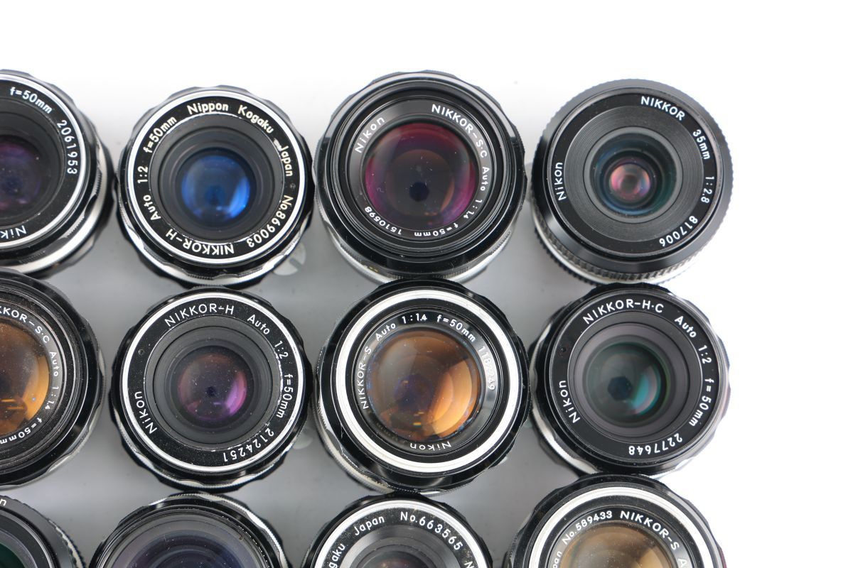 23462A 32 24点まとめ Nikon ニコン NIKKOR 50mm 28mm 105mm 他 単焦点レンズ まとめ まとめて 大量セット Auto 1:3.5 Nikon&frasl;ニコンF&frasl;フォトミック&frasl;③⑩&frasl;7232536&frasl;NIKKOR-H レンズキット（商品ID ニコン大三元 製品一覧