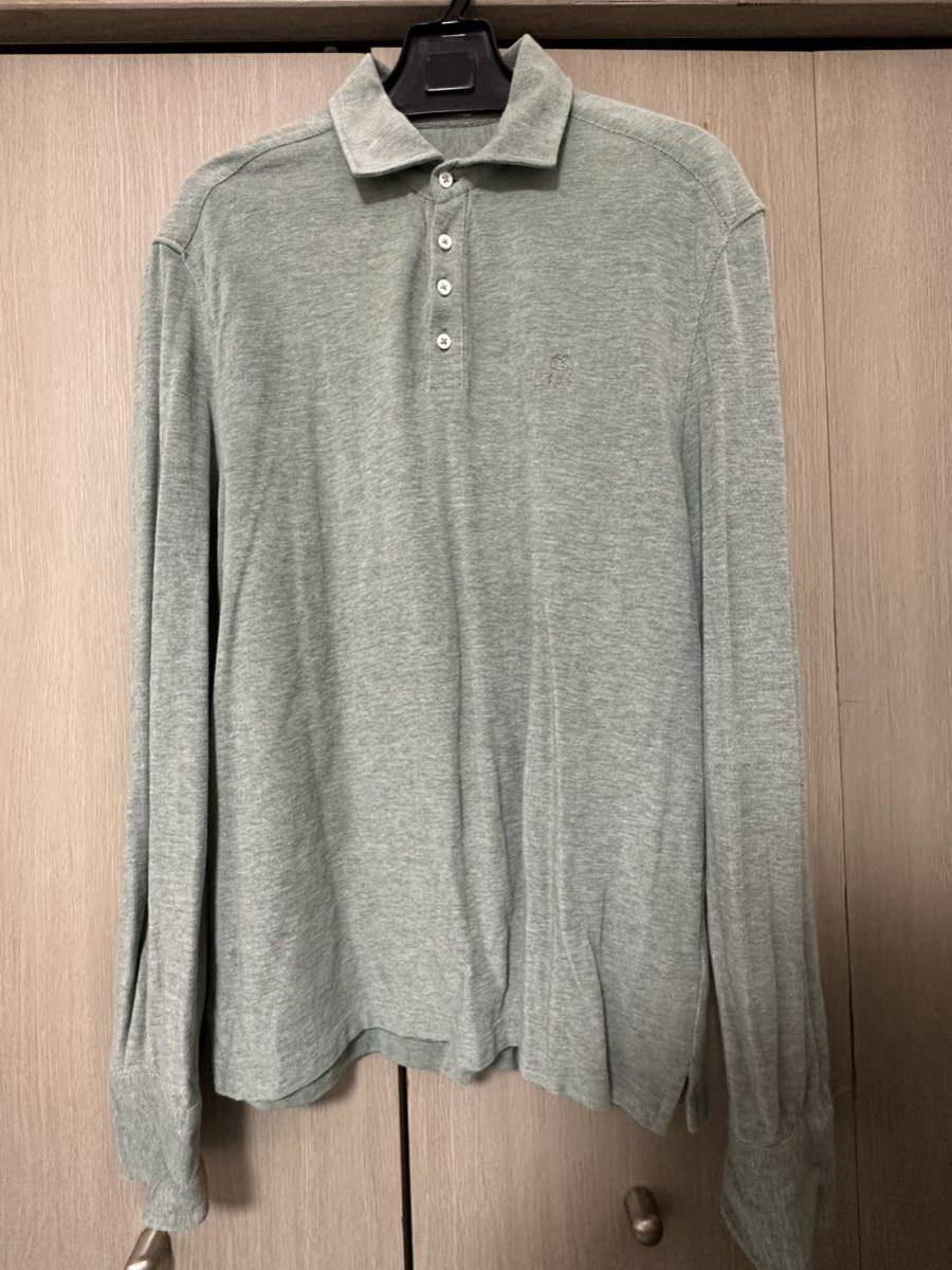 BRUNELLO CUCINELLI 長袖ポロシャツ 緑 ブルネロクチネリ L 【公式通販】
