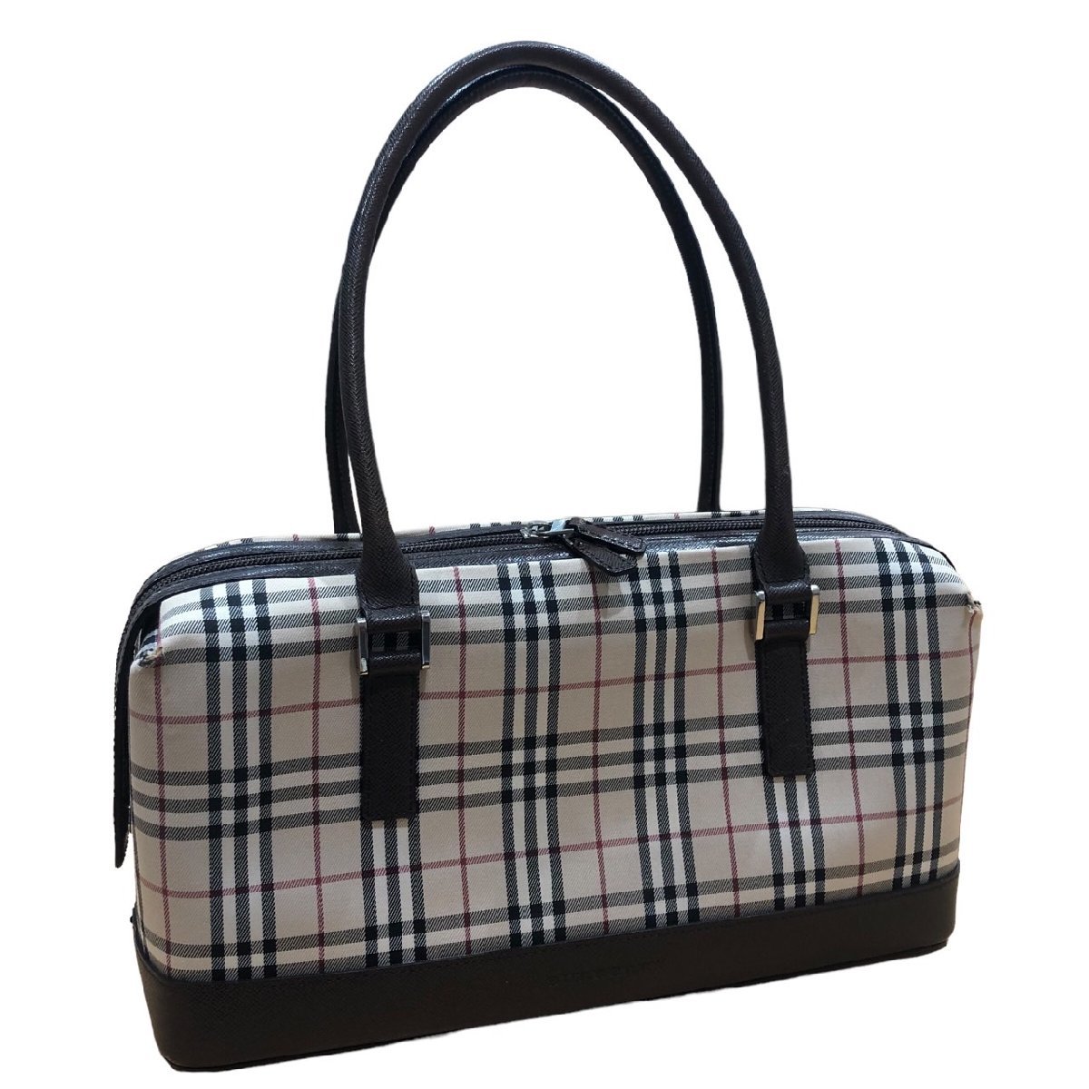 バーバリー ノバチェック BURBERRY レザー ボストン Burberrys