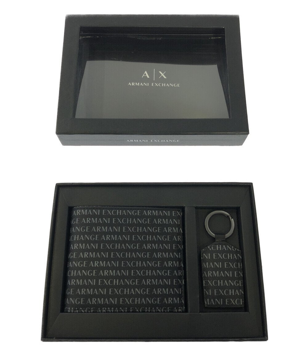 アルマーニエクスチェンジ 二つ折り財布 キーリング セット ケース