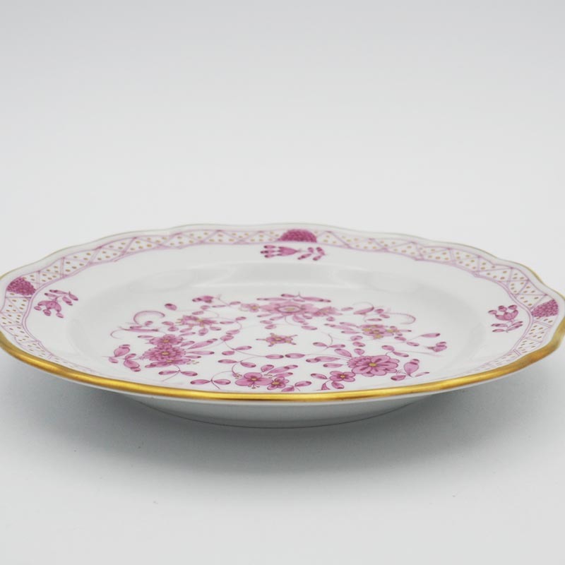 マイセン　インドの華　プレート　金彩　リッチピンク マイセン Meissen インドの華 リッチピンク プレート 16.5cm 金彩 花 1