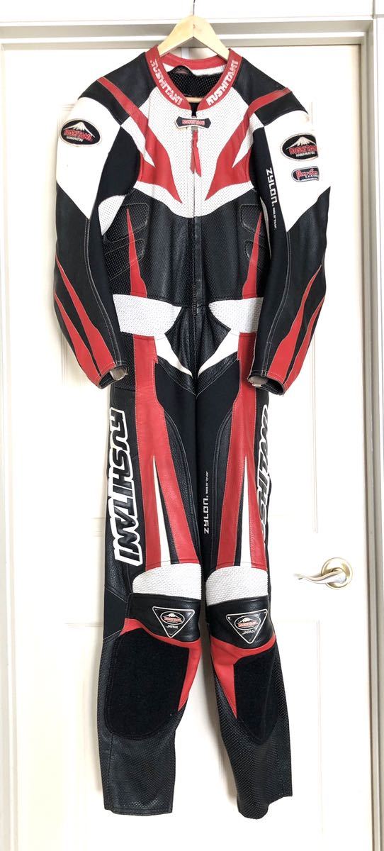 【値下げ】KUSHITANI 革ツナギ レーシングスーツ L/LLサイズ KUSHITANI 革ツナギ レーシングスーツ 公式通販 クシタニ k-racing 白