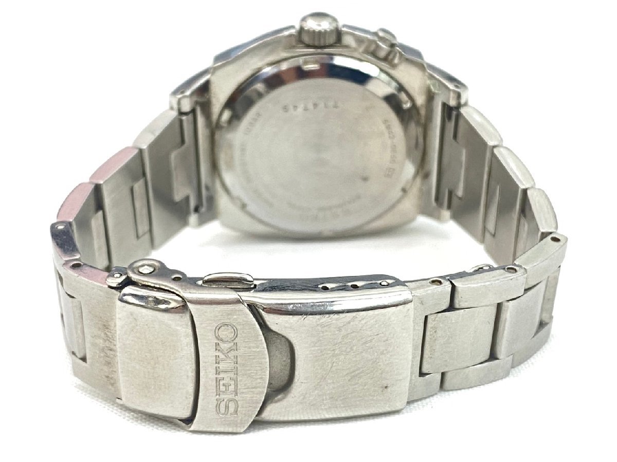 1円スタート SEIKO AGS セイコー 5M42-0E50 water resist シルバー文字 