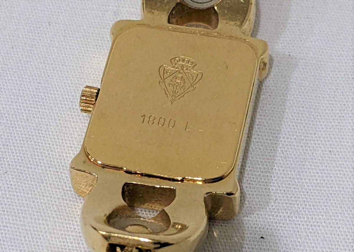 1800L グッチ GUCCI スクエア 良品 クォーツ時計⁄合金⁄メッキ⁄1800L