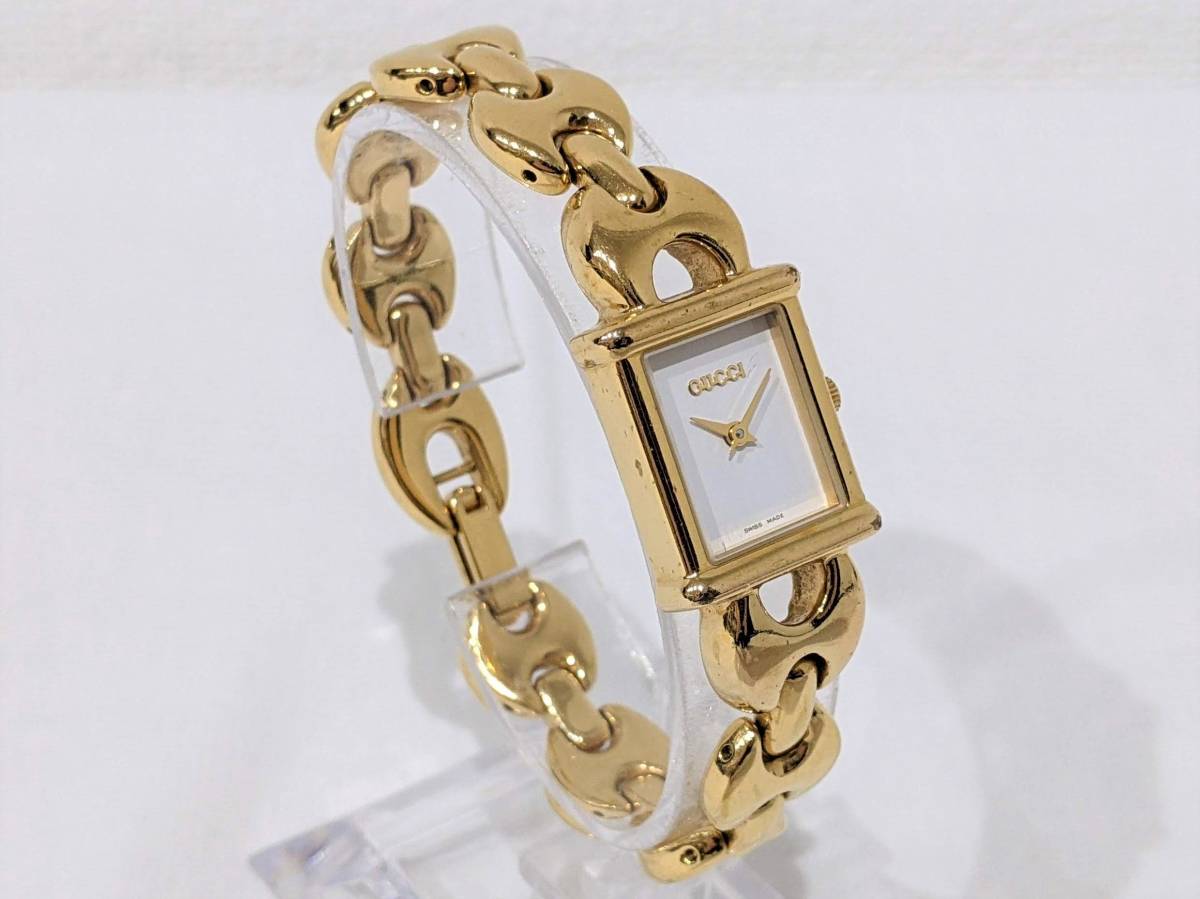 1800L グッチ GUCCI スクエア 良品 クォーツ時計⁄合金⁄メッキ⁄1800L