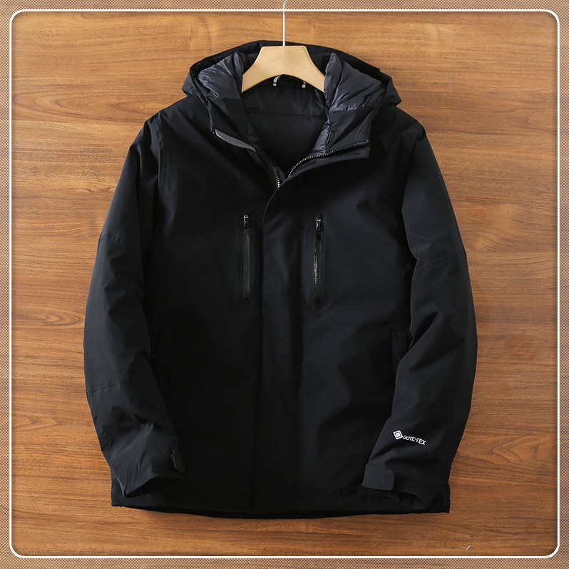 YR-TEX (黒/表記 3XL)限定 新品 600 GORE-TEX 豪華 プレミアムダウン 高級グースダウン使用 秋冬★軽量 防寒 ダウンジャケット