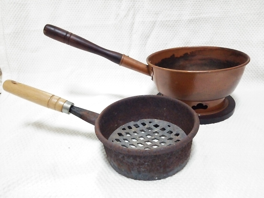 ★【一美堂】★茶道具★『台付十能 火起こし』★