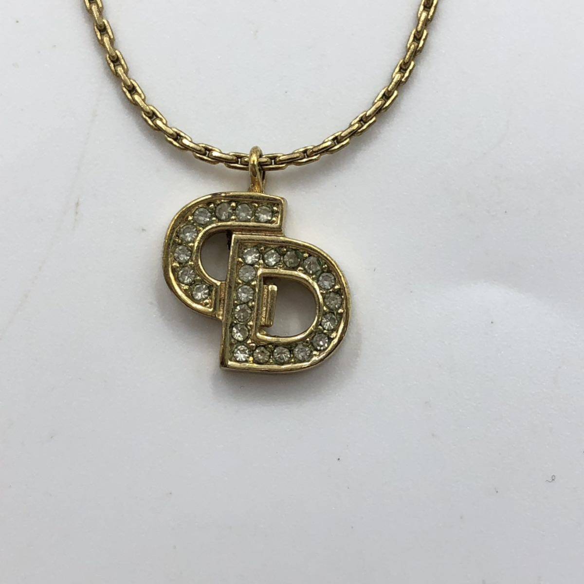 Christian Dior ディオール ネックレス CDロゴ ラインストーン
