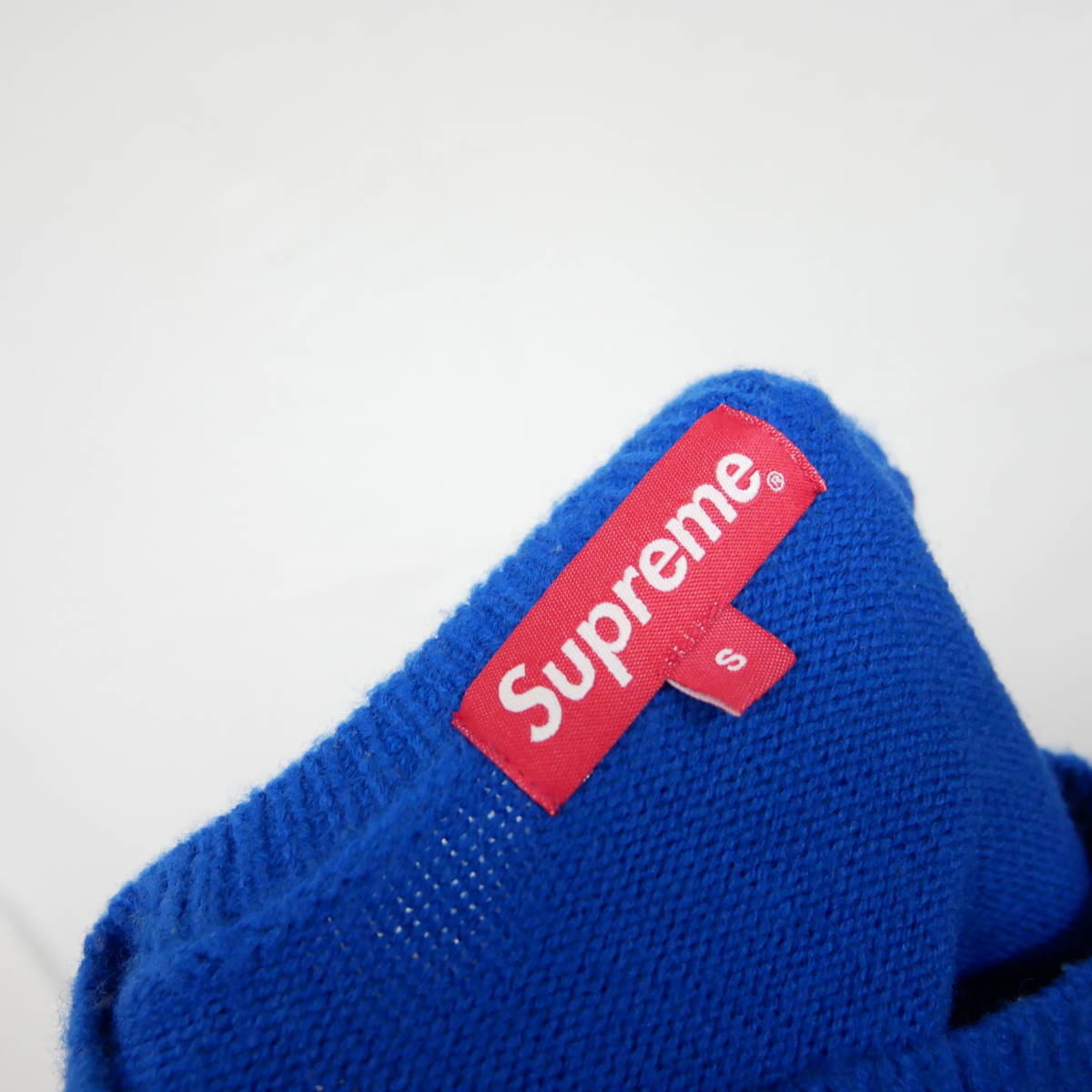 【1円】良好 国内正規 Supreme 21AW 21FW Pilled Sweater ロゴ刺繍セーター ニット Royal Blue ロイヤルブルー 青 S
